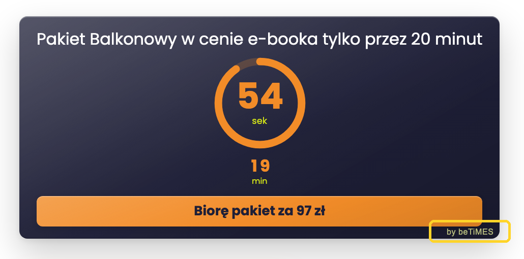 Delikatny podpis by beTiMES w rogu licznika