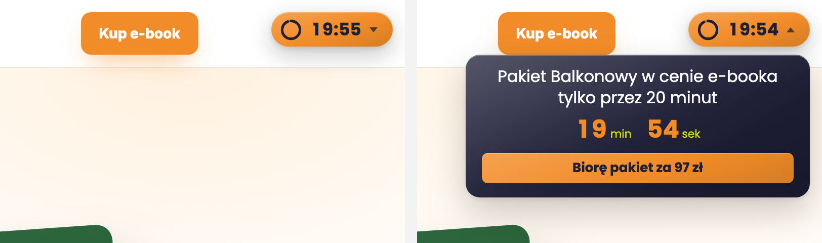 Licznik w stylu Pigułka zwinięty i rozwinięty