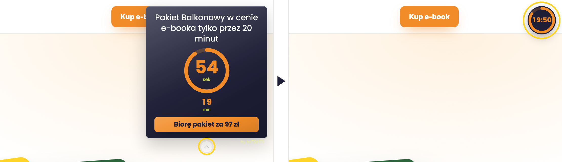 Licznik Pierścień rozwinięty i zwinięty do małego kółka z czasem